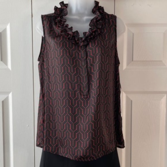 Nine West Ruffle Collar Polka Dot Blouse NWT - Picture 1 of 3